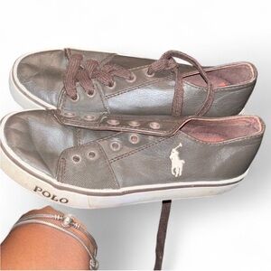 Polo Brown Leather Sneakers